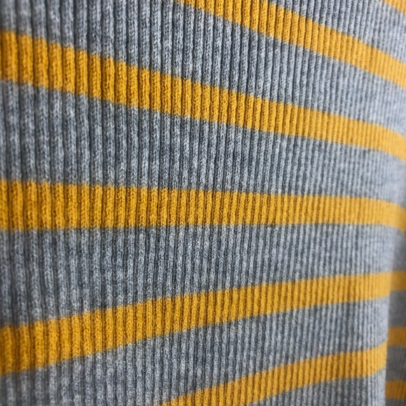 GAP Grey & Mustard Yellow Striped Long Sleeve Top - Picture 4 of 8